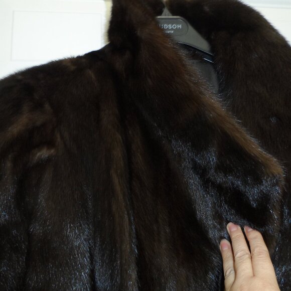 Classic Full Length Mink Coat-Dark Brown- size L/XL - Picture 7 of 16